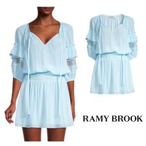 New! RAMY BROOK Rama Crochet Smocked Mini Dress